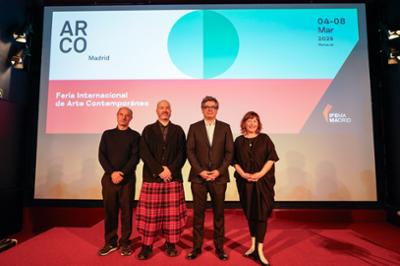 Gonzalo Cabrera, director de Cultura y Educación de IFEMA MADRID; Manuel Segade, director del Museo Nacional Centro de Arte Reina Sofía; Daniel Martínez, vicepresidente ejecutivo de IFEMA MADRID, y Maribel López, directora de ARCOmadrid