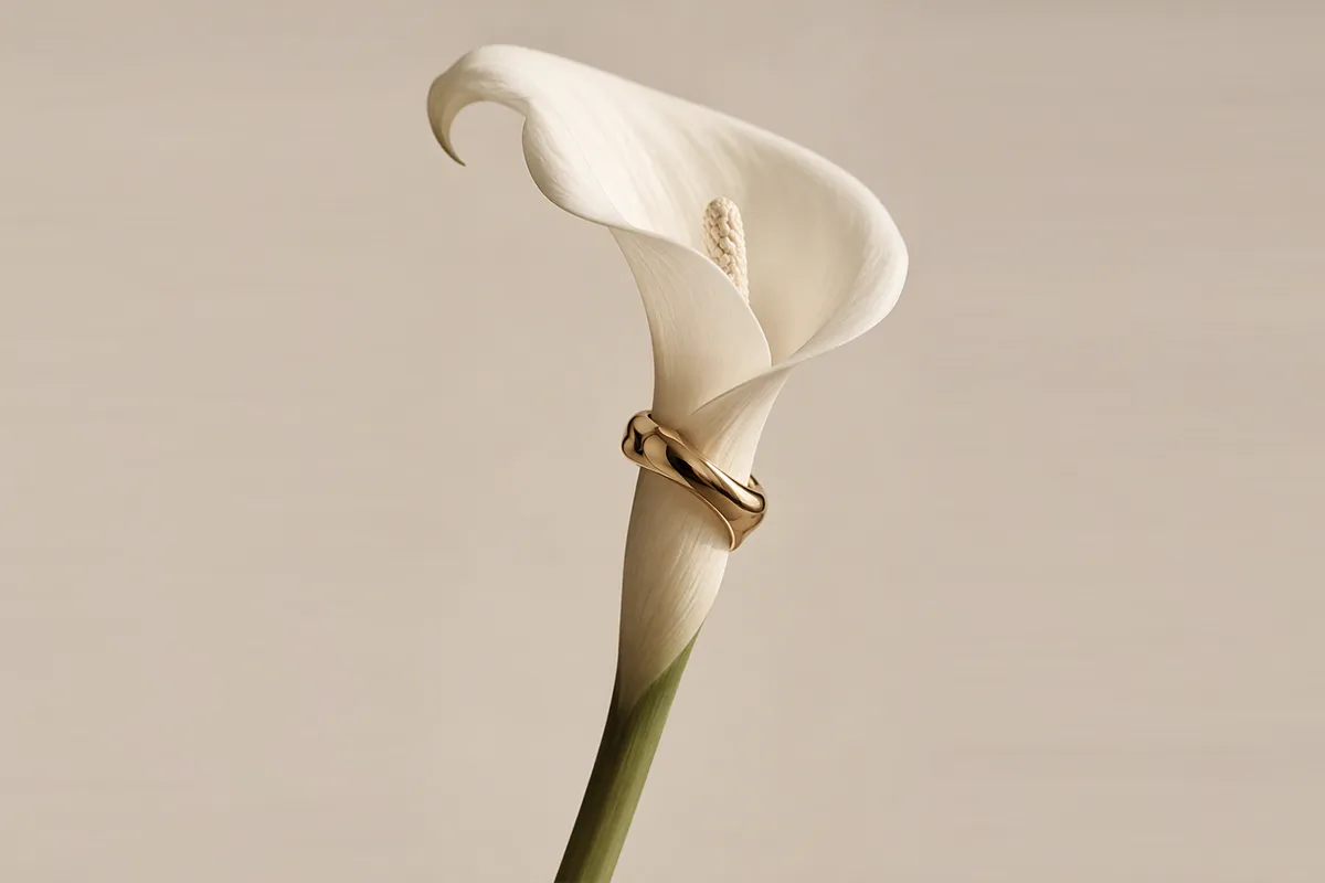 Flor con un anillo de diseño