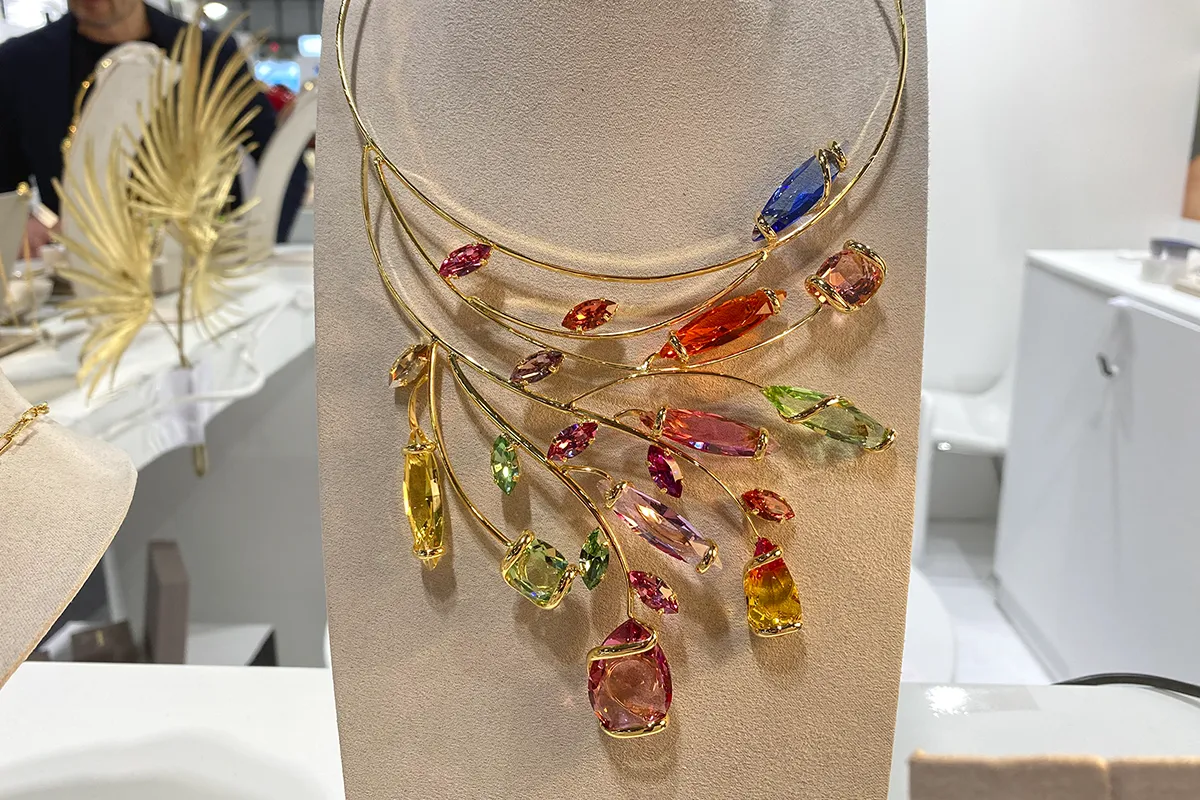 Necklace with two stones in bisutex