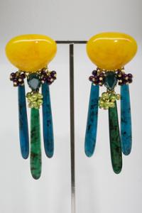 yellow long earrings