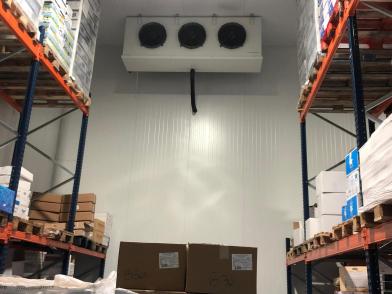 Dairy warehouse with a refrigeration equipment