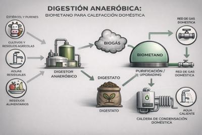 Esquema del proceso del biometano