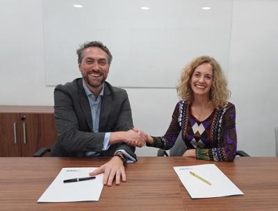 Marta San Román, general manager of AFEC, and Carlos Ballesteros, general manager of ANESE