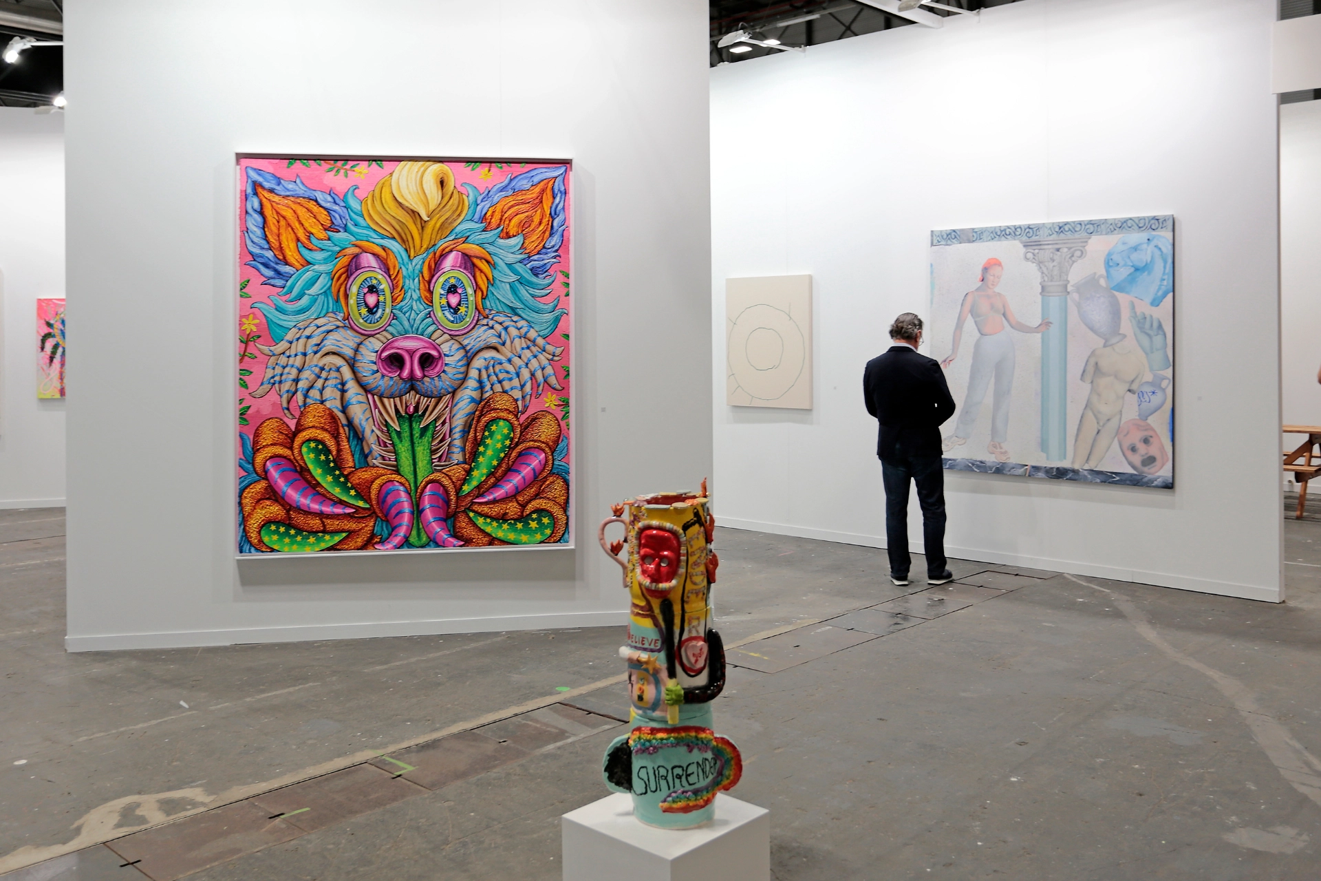 People admiring a work of art