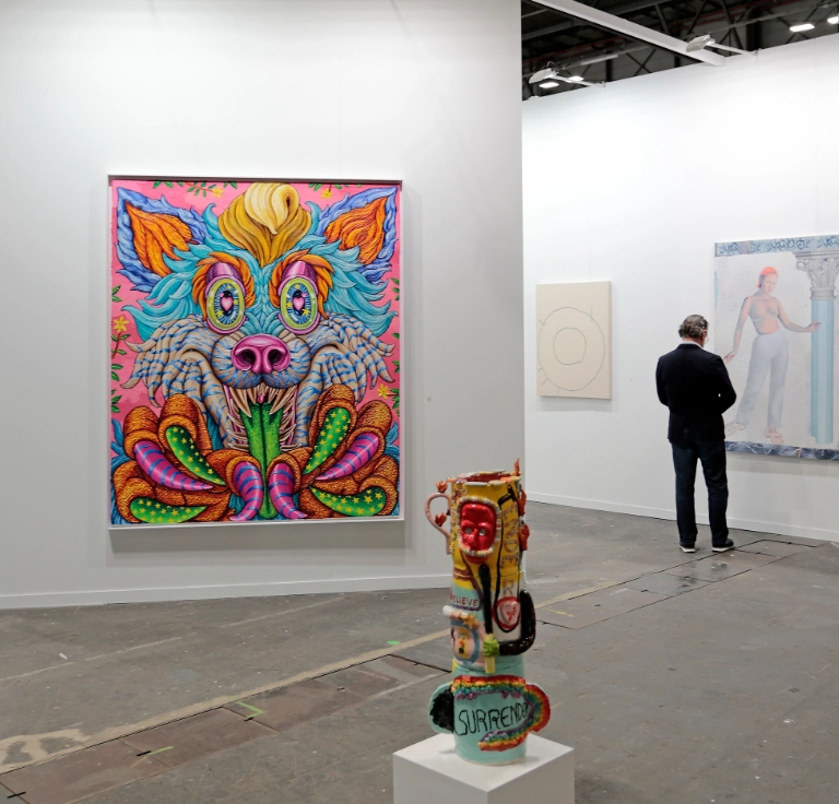 People admiring a work of art