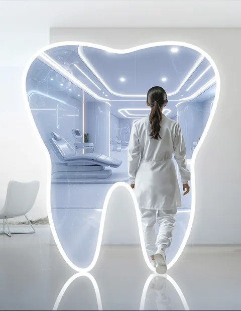 Imagen mano tocando diente