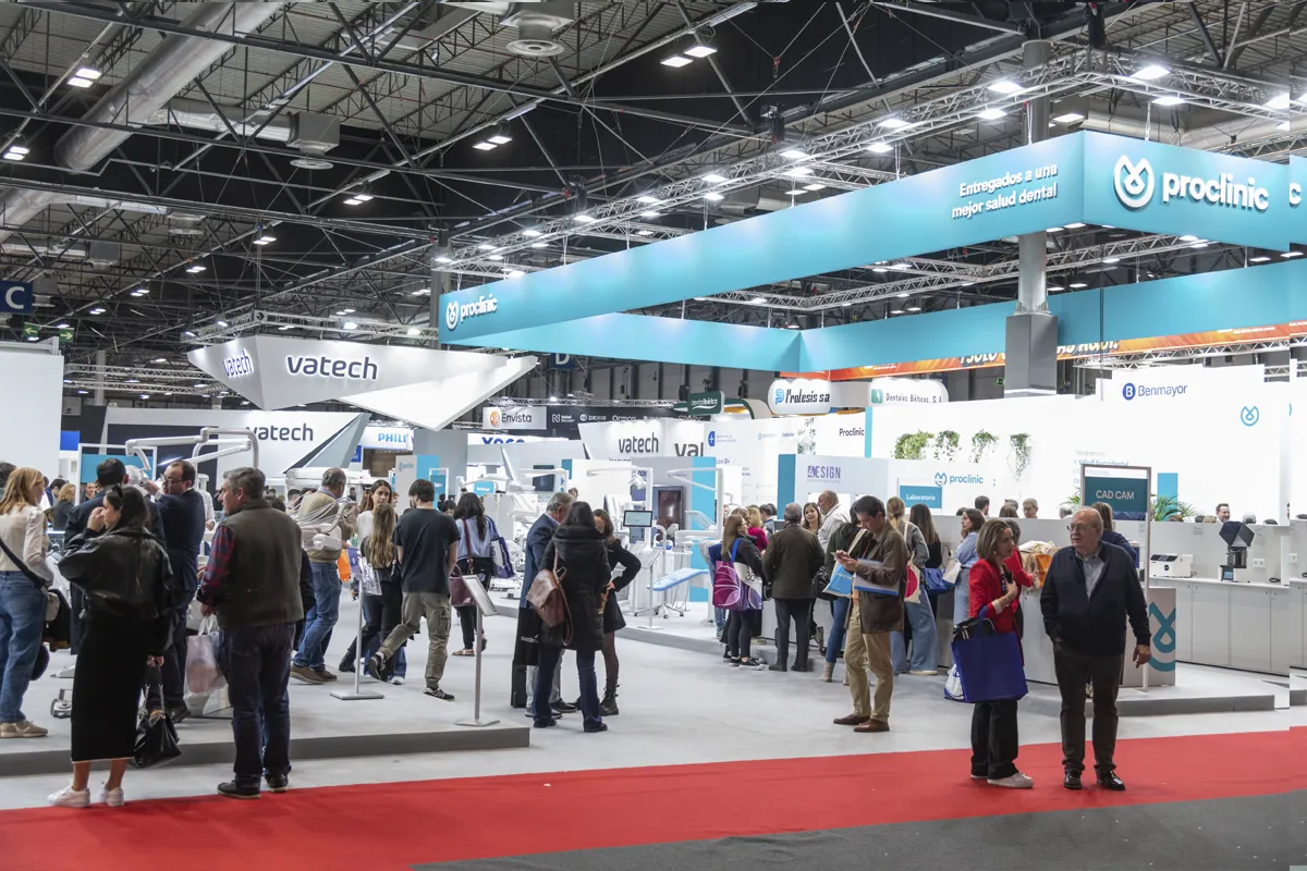 Busy fair hall.