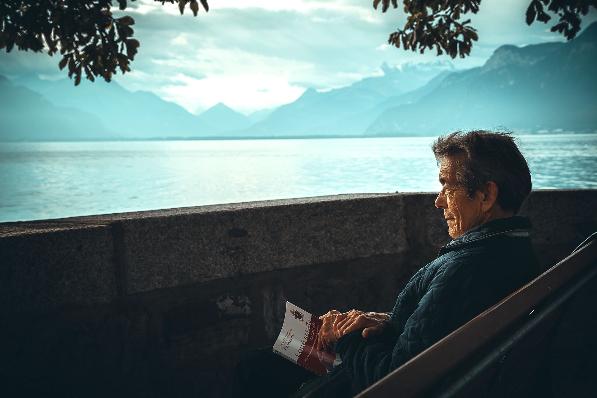 man looking at landscape