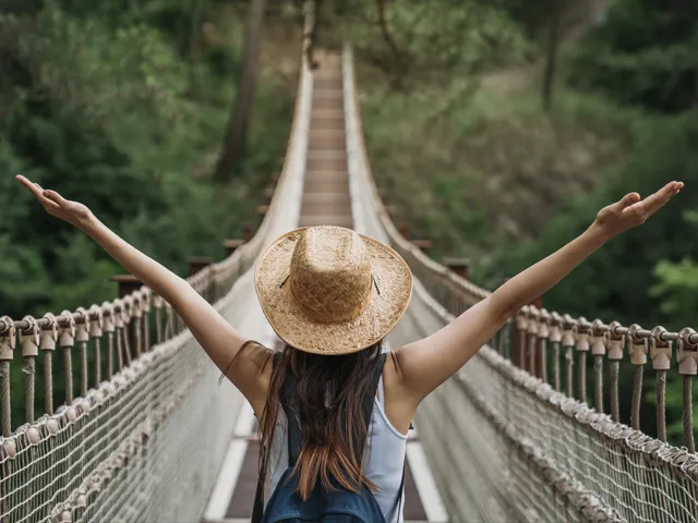 Area 7. Person at the beginning of a bridge