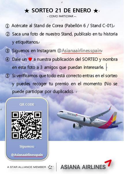 SORTEO 21 SABADO STAND ASIANA AIRLINES 11:30