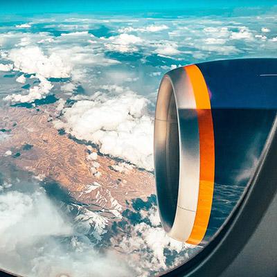 Vistas desde la ventana de un avión