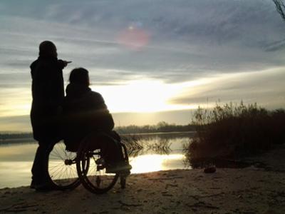 two people watching the sunset