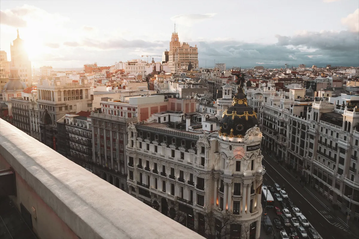 Madrid desde una azotea del centro de la ciudad