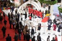 Many people at the Iberia stand.