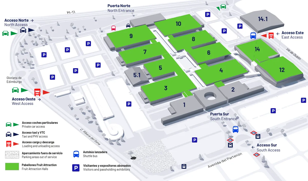Plano Parking Ifema Madrid durante la feria