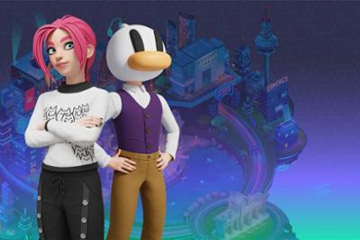 Ilustración Virtual Gamergy.Mesas con ordenadores.