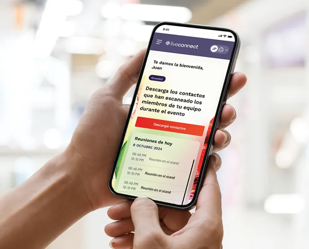 Teléfono móvil mostrando la página de Liveconnect