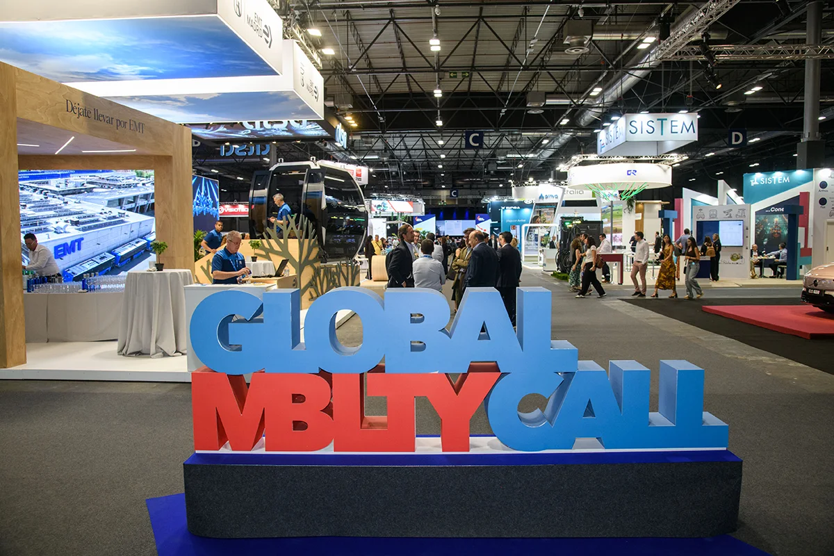 Pabellón de Global Mobility Call con logo en 3D