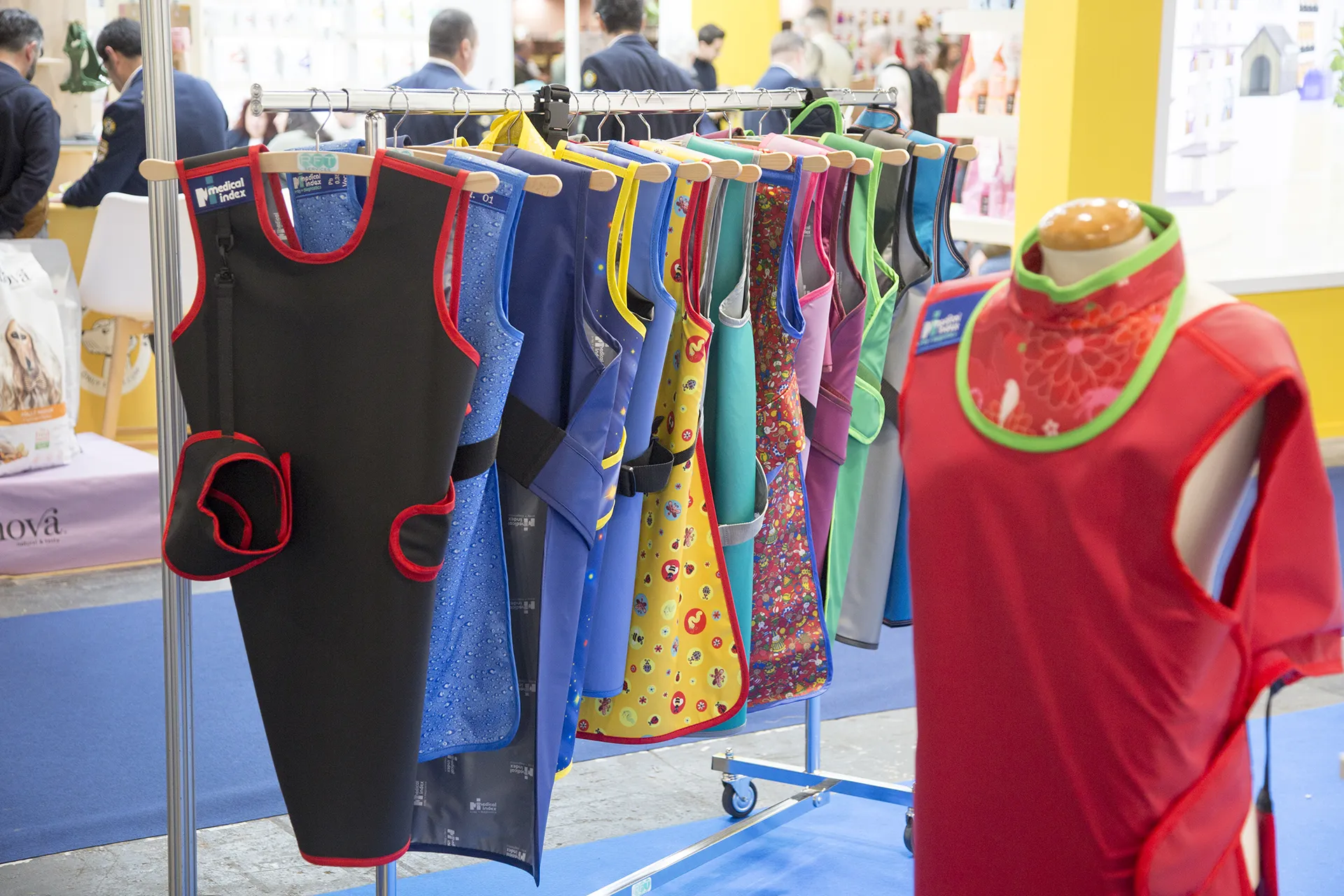 Uniform rack for workers with animals.