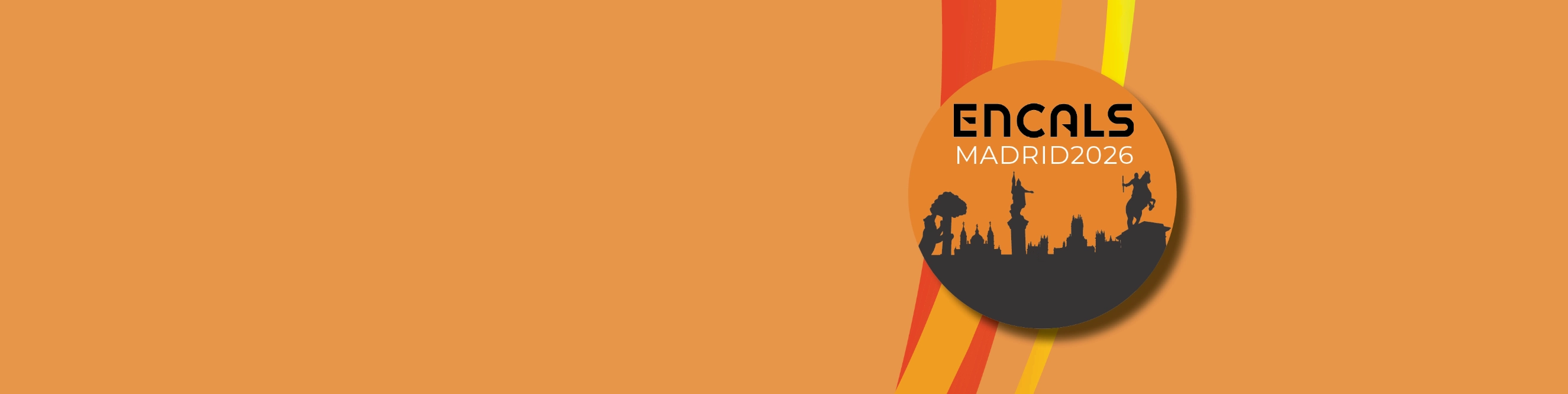 Fondo naranja con el logo de ENCALS