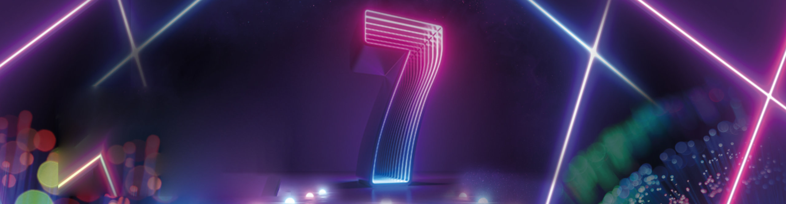 fondo negro con un 7 de la edición de masdermo