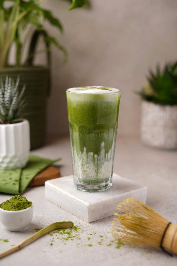 Té matcha en ambiente relajado