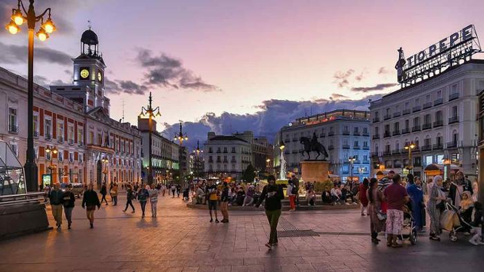 Vista general de la Puerta del Sol en Madrid
