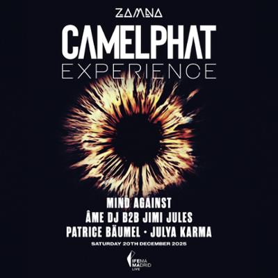Cartel del evento Experience by Camelphat con fondo negro