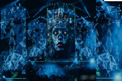 concierto con imagenes azules de Experience by Camelphat