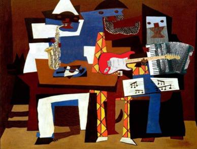 Imagen de Los Tres Músicos pintado por Picasso