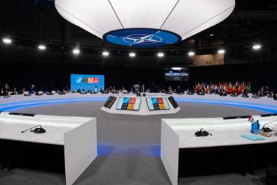 One of the areas of the NATO Summit held at IFEMA MADRID.