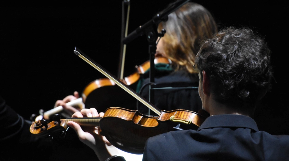 Musicos tocando la musica de One piece con violin