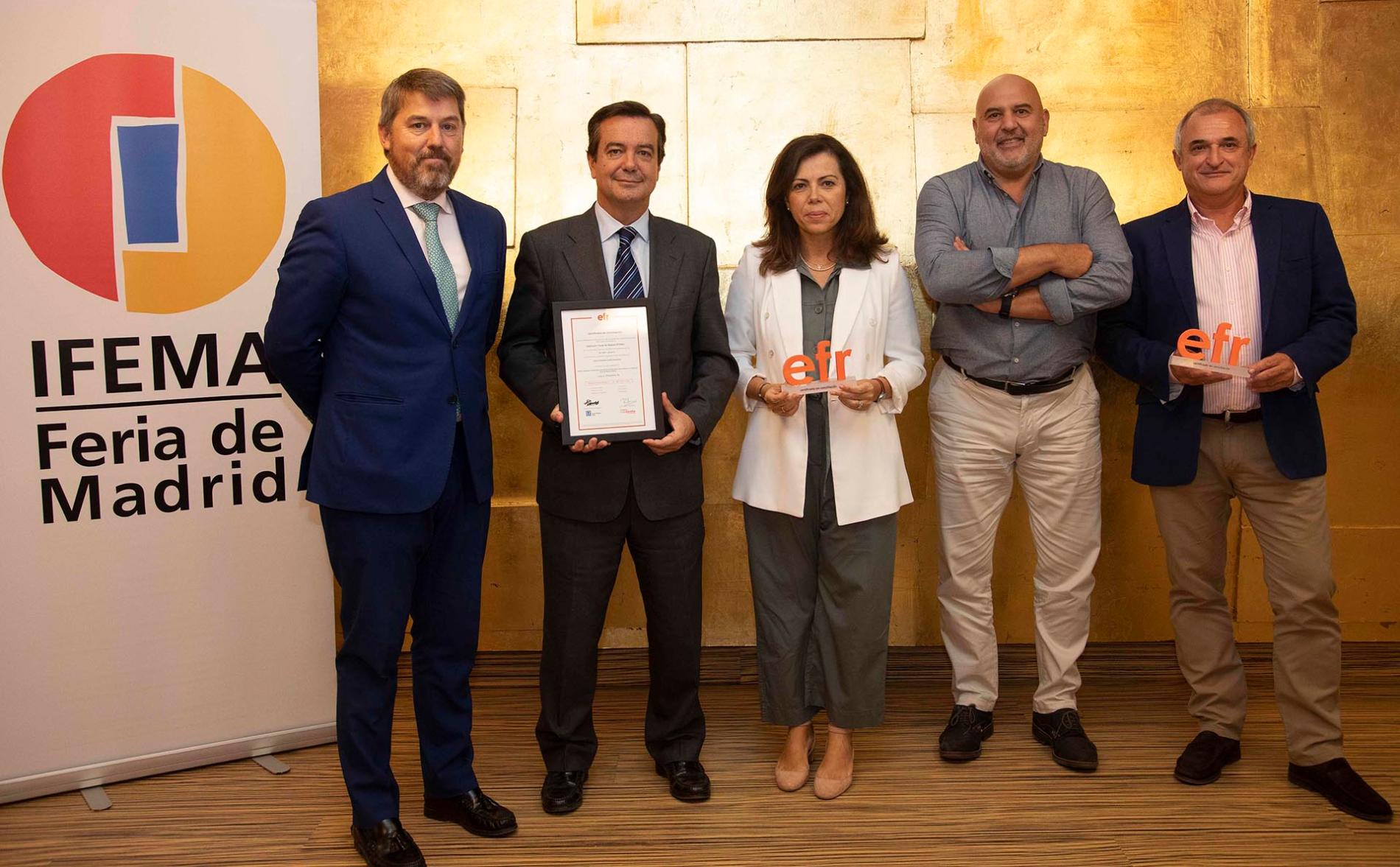 La Fundación Más Familia entrega a IFEMA la renovación del certificado efr
