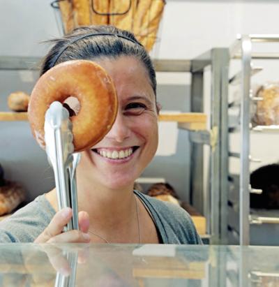 Mercè Sampietro with a donut