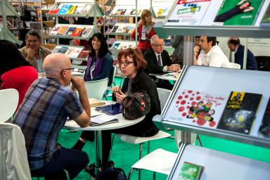 meeting place with exhibitors of Liber