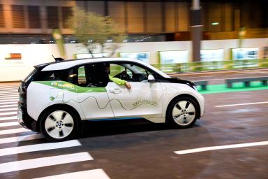 electric car in motion