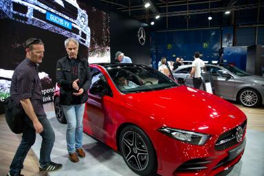 visitor trying a mercedes