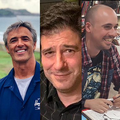 Iban Coello, Koldo Azpitarte y Ángel Unzuet