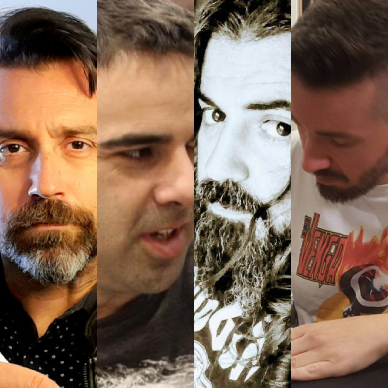 Imagen de cuatro autores: Daniel Acuña, Sergio Dávila, Gabor, CAFU