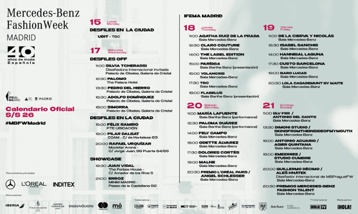 MBFWMadrid 40th Anniversary Calendar