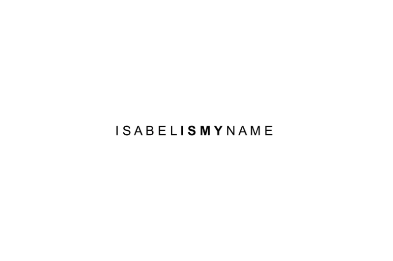Logo ISABEL IS MY NAME en Mercedes-Benz Fashion Week Madrid