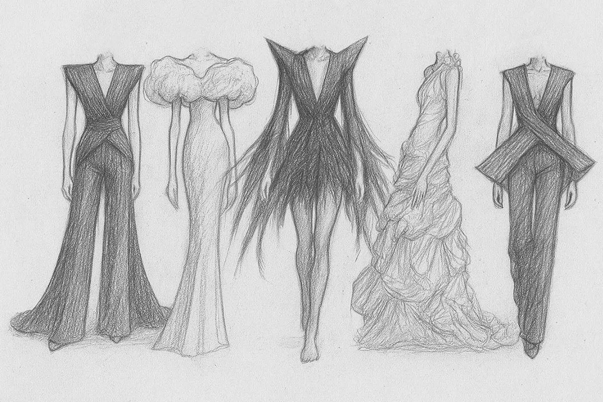 Boceto de la colección de De la Cierva en Mercedes-Benz Fashion Week Madrid