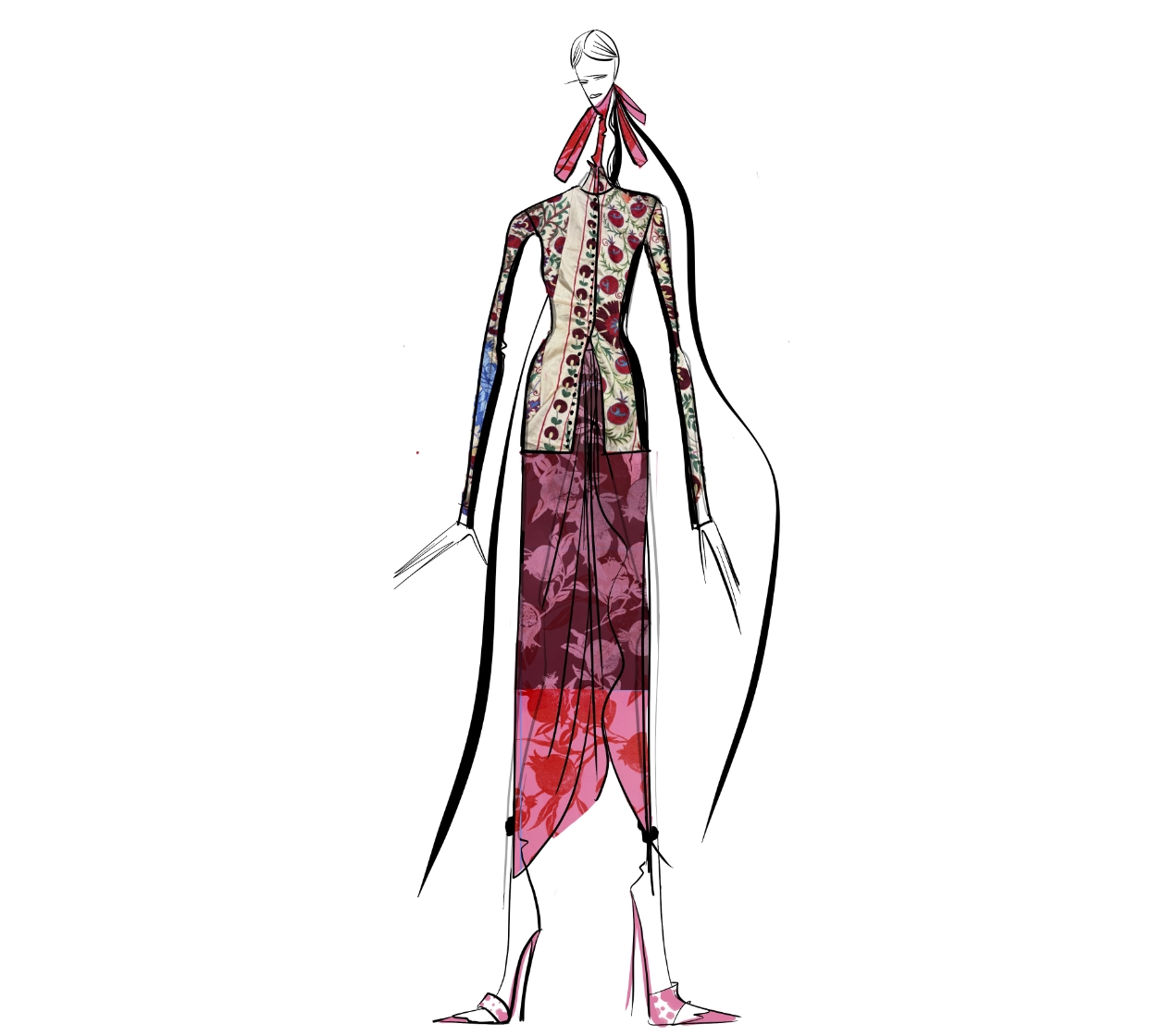 Draft of the Juan Vidal collection at Mercedes-Benz Fashion Week Madrid.