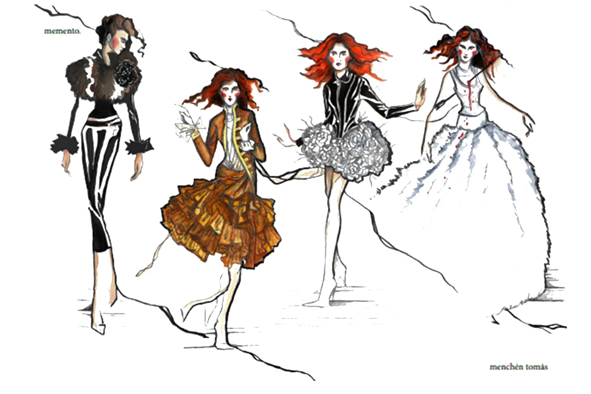 Boceto de Menchen Tomas en Mercedes-Benz Fashion Week Madrid