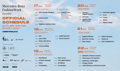MBFWMadrid fashion show schedule March 2026