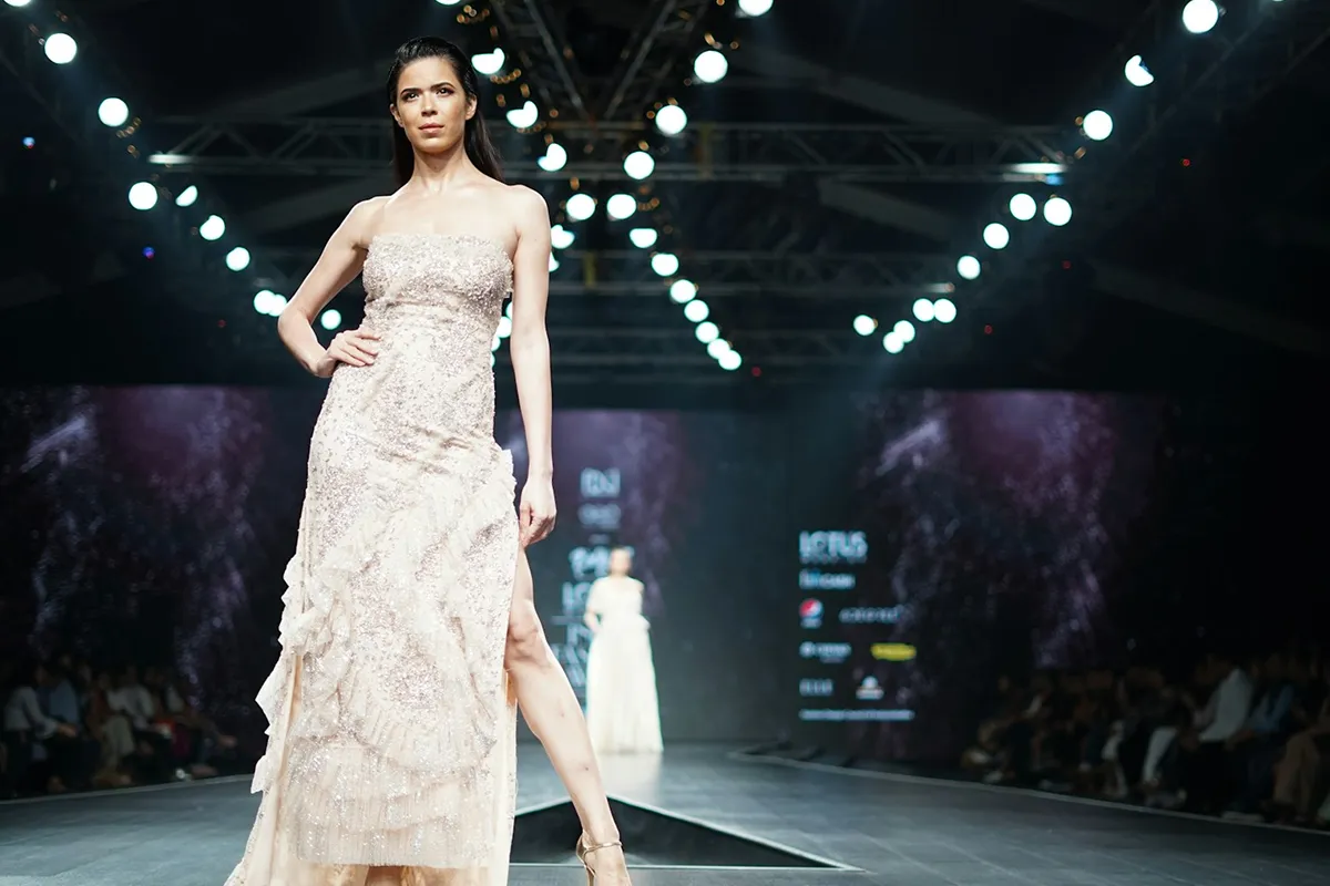 Model at Mercedes-Benz Fashion Week Madrid