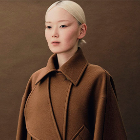 Model in brown background