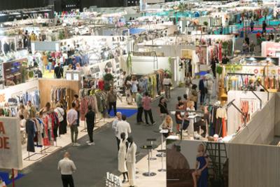 Stand with clothes at Momad