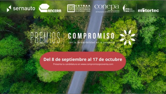 Cartel Premios Compromiso Sostenibilidad Posventa Sernauto Ancera Motortec