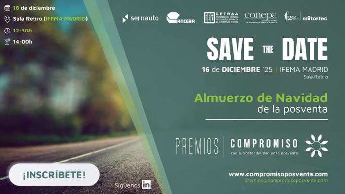 Cartel Save the Date Almuerzo Navidad de la Posventa en IFEMA MADRID